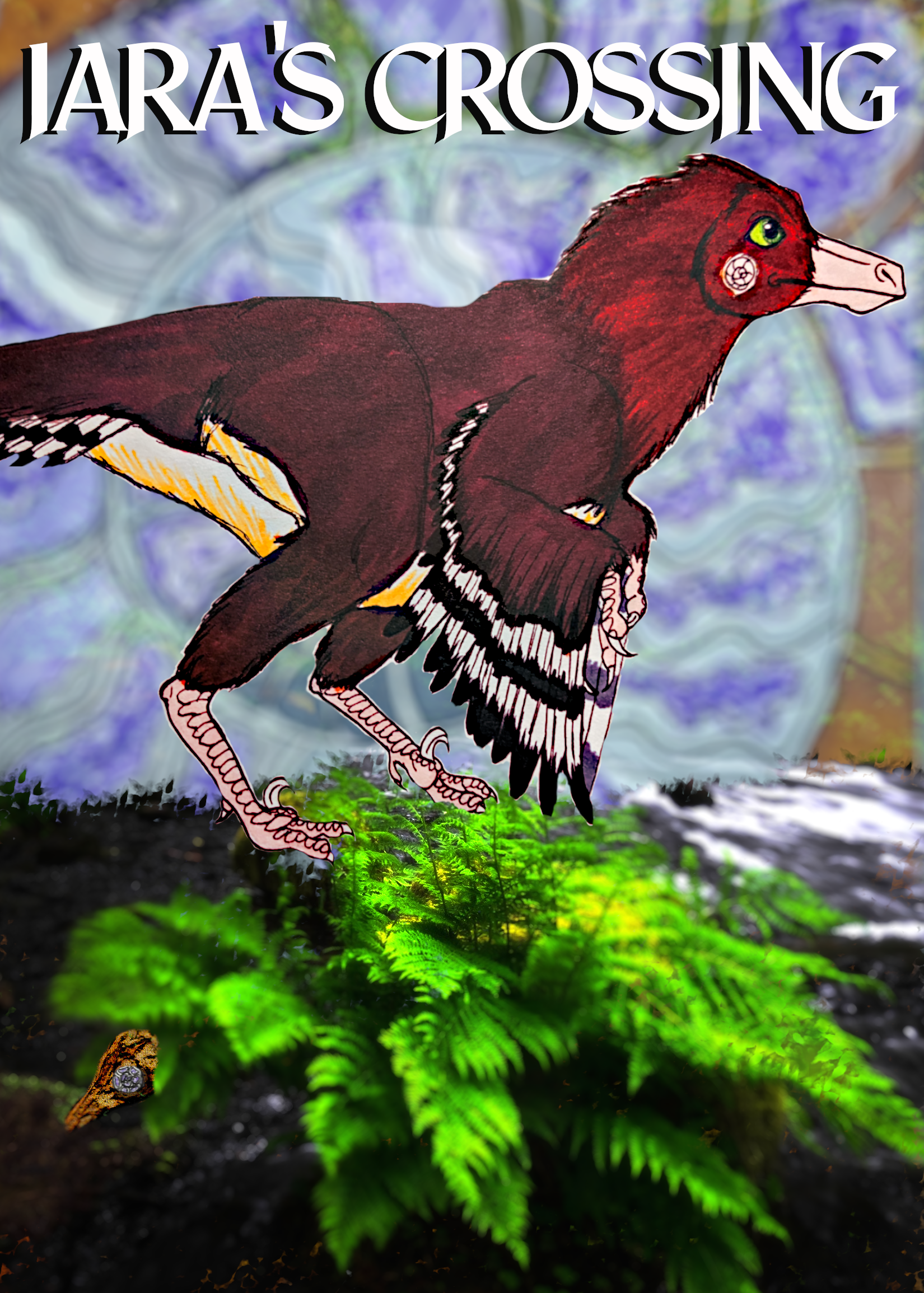 The cover of Iara's Crossing dino fantasy novel by DLP