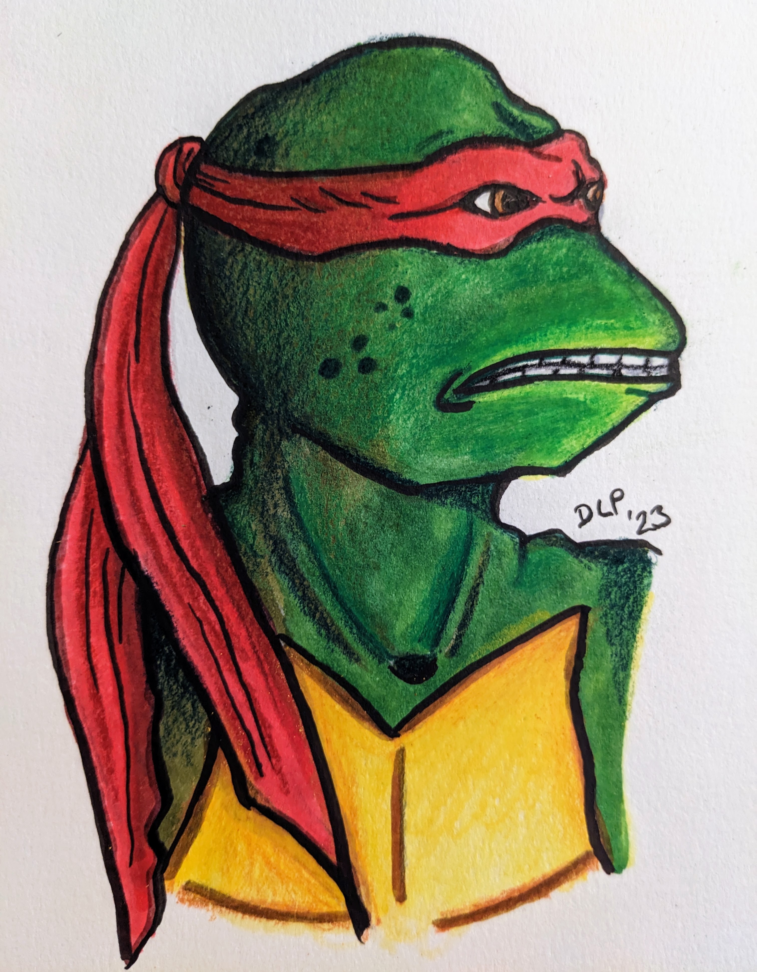 Profile view of Raphael from TMNT 1990