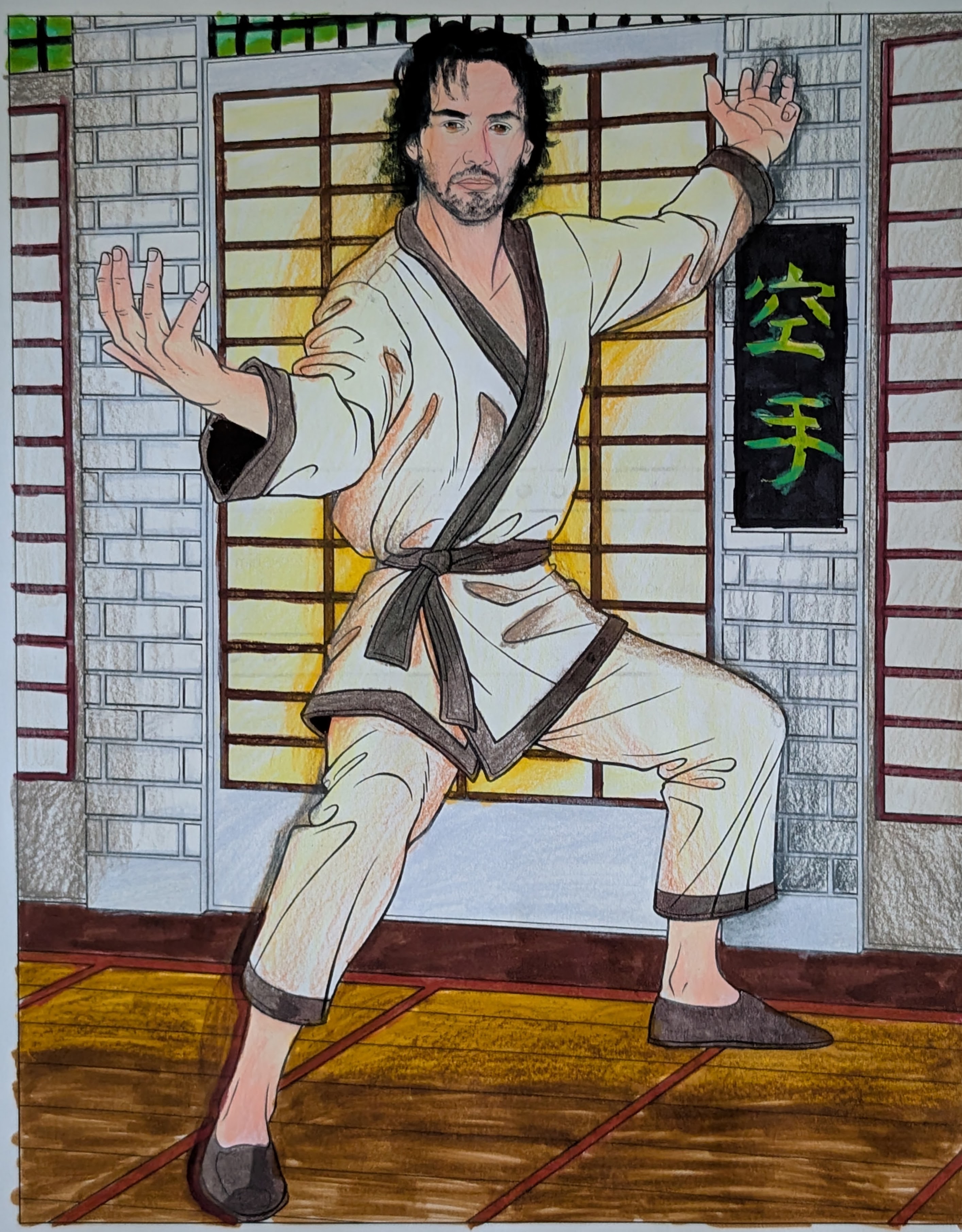 Neo in the training dojo [Keanu Reeves Crush N Color Page]