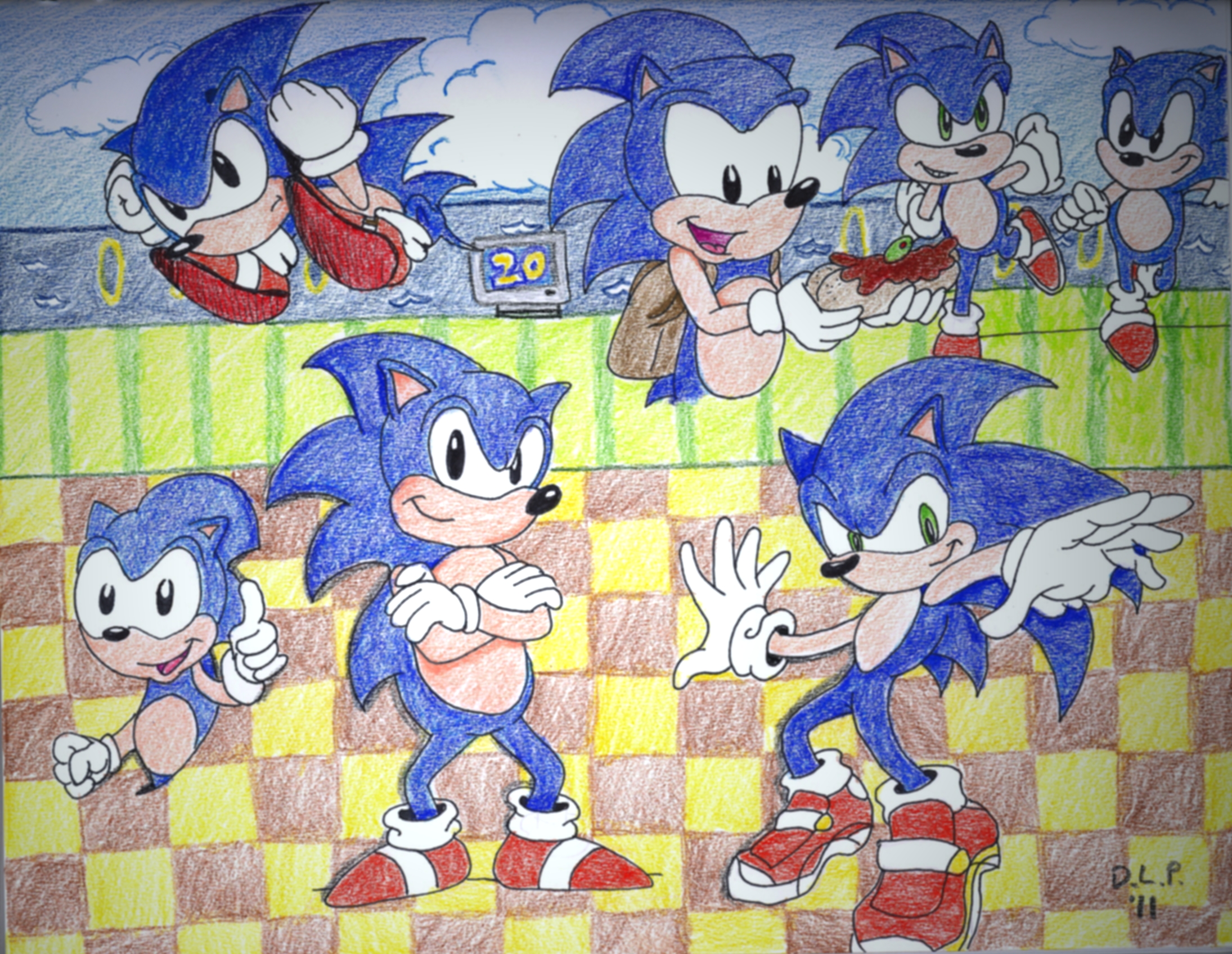 Sonic Generations illustration (20th anniversary)